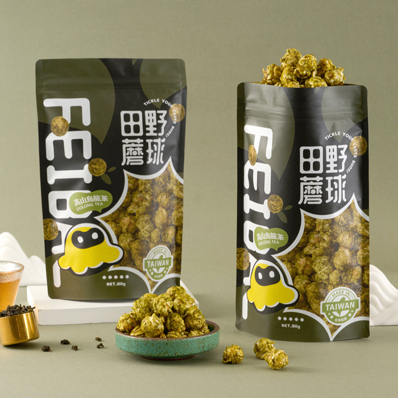 【田野蘑球】蘑菇球爆米花 高山烏龍茶